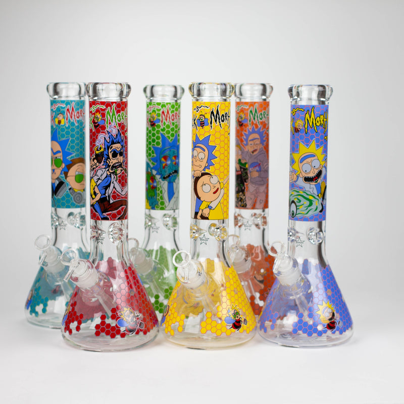 O 14" RM Cartoon 9mm glass water bong [GBT2118]