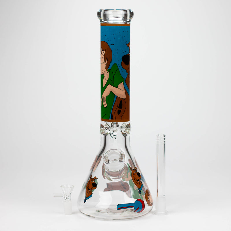 O 14" SD Cartoon 9mm glass water bong [GBT2112]