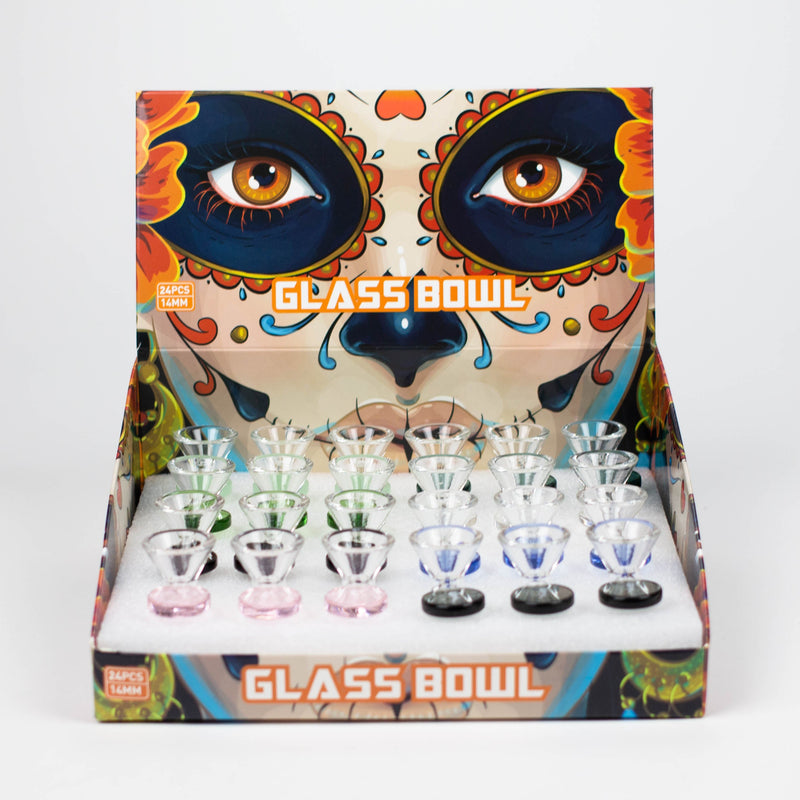 Genie | 14 mm Round handle Glass Bowl Box of 24 [SH062B2-14] Bowl · Banger · Oil Burner ONE