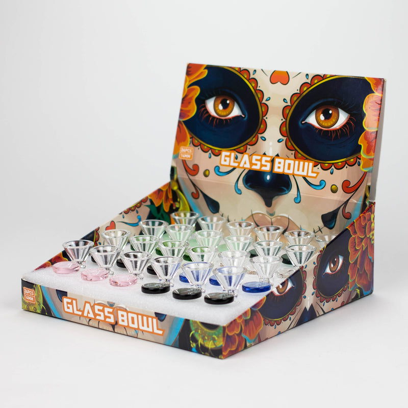 Genie | 14 mm Round handle Glass Bowl Box of 24 [SH062B2-14] Bowl · Banger · Oil Burner ONE