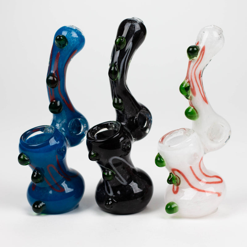 O 6" Single chanber fancy glass bubbler