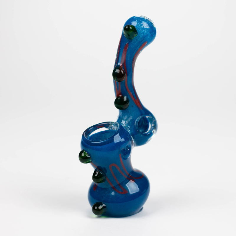 O 6" Single chanber fancy glass bubbler