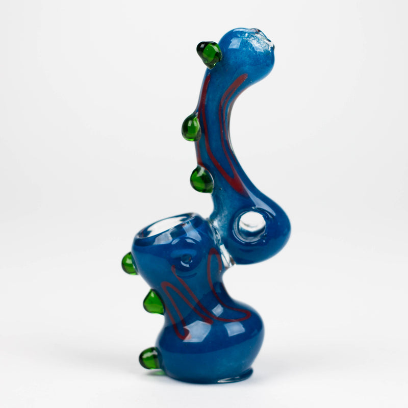 O 6" Single chanber fancy glass bubbler