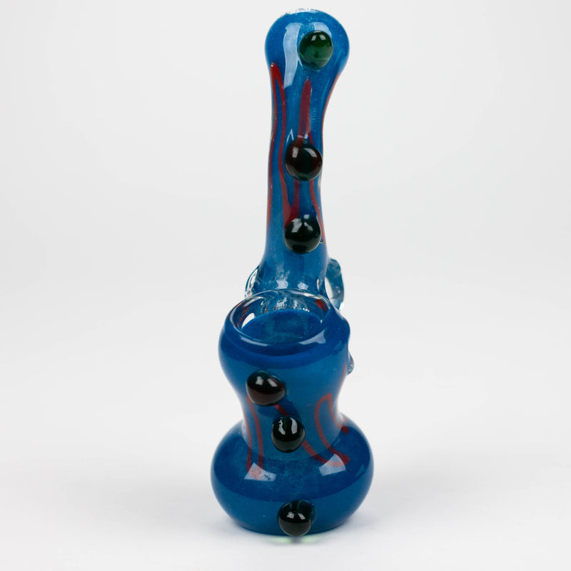 O 6" Single chanber fancy glass bubbler