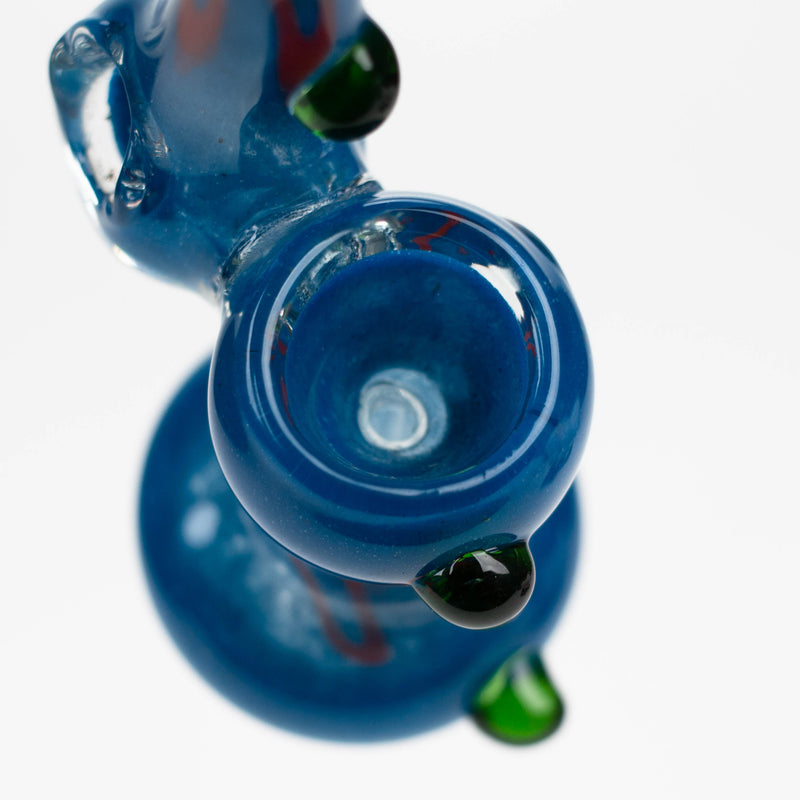 O 6" Single chanber fancy glass bubbler