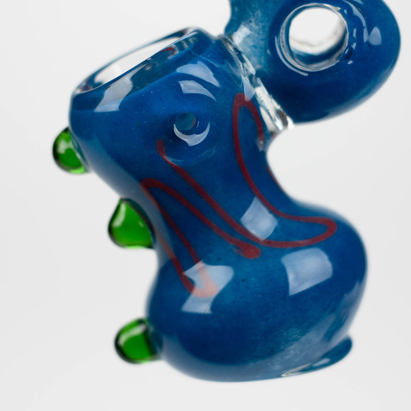 O 6" Single chanber fancy glass bubbler