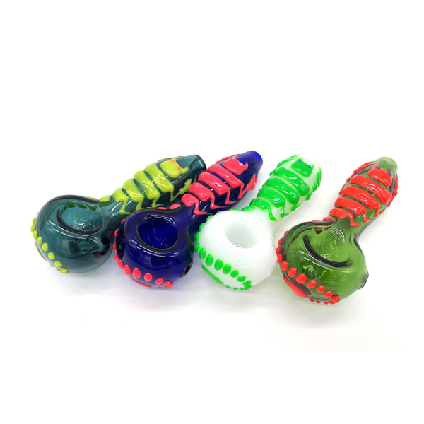 O Scorpion Glow In The Dark Glass Smoking Spoon Hand Pipe