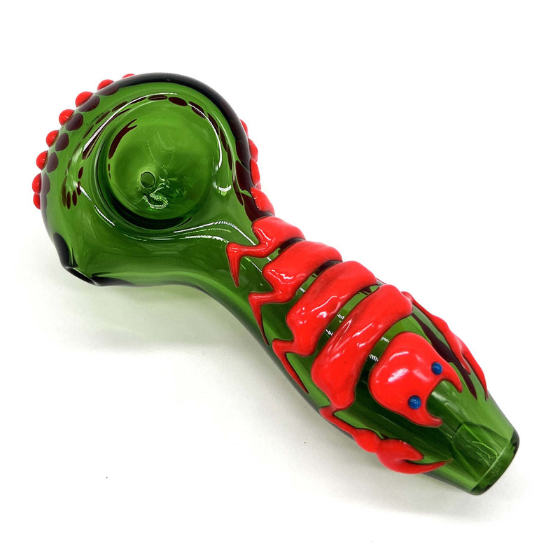 O Scorpion Glow In The Dark Glass Smoking Spoon Hand Pipe