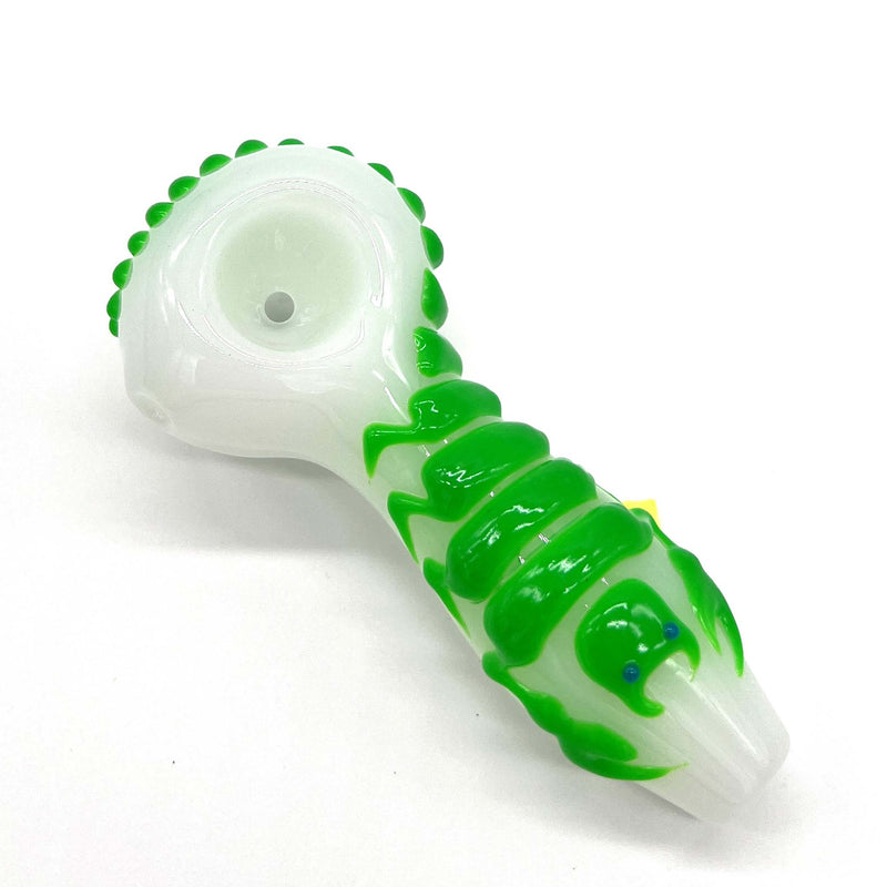 O Scorpion Glow In The Dark Glass Smoking Spoon Hand Pipe