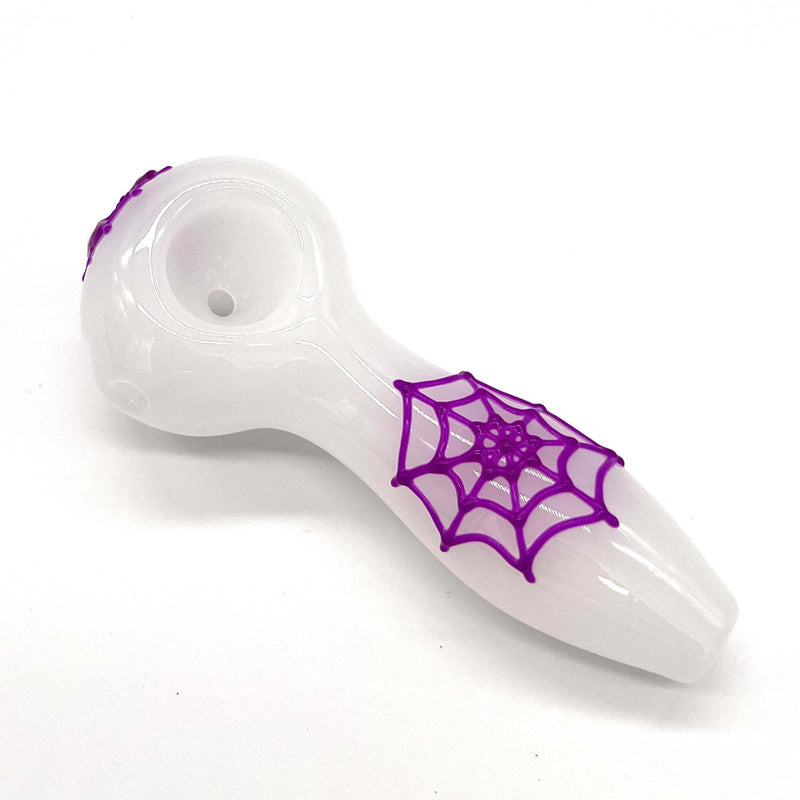 O Spider Glow In The Dark Glass Smoking Spoon Hand Pipe