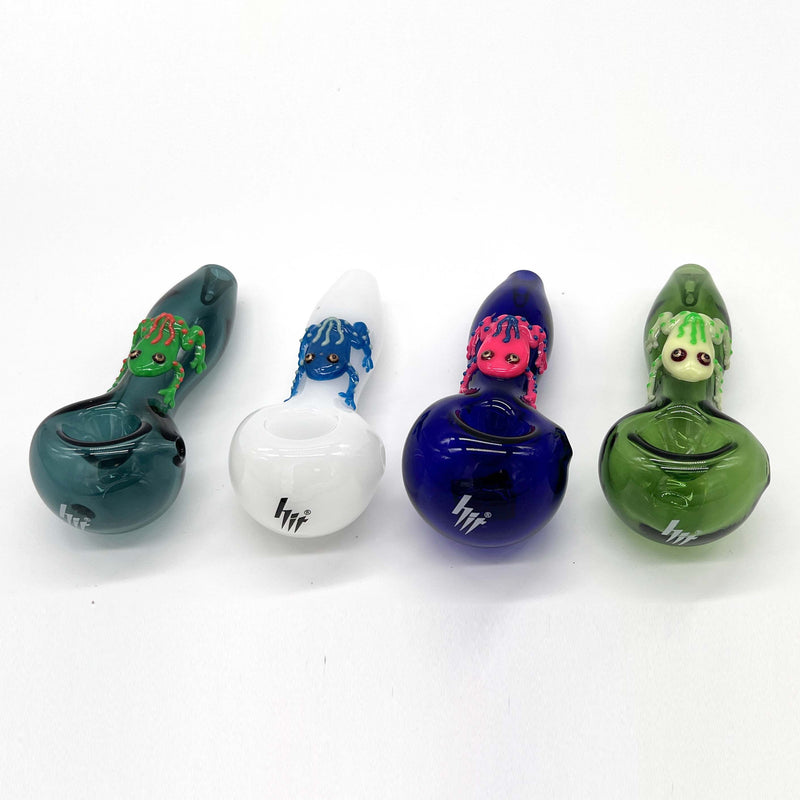 O Frog Glow In The Dark Glass Smoking Spoon Hand Pipe