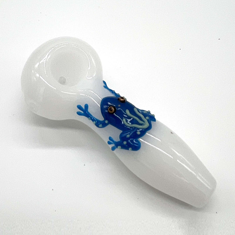 O Frog Glow In The Dark Glass Smoking Spoon Hand Pipe