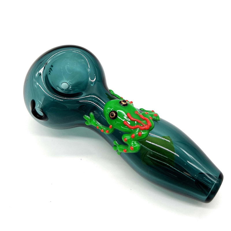 O Frog Glow In The Dark Glass Smoking Spoon Hand Pipe