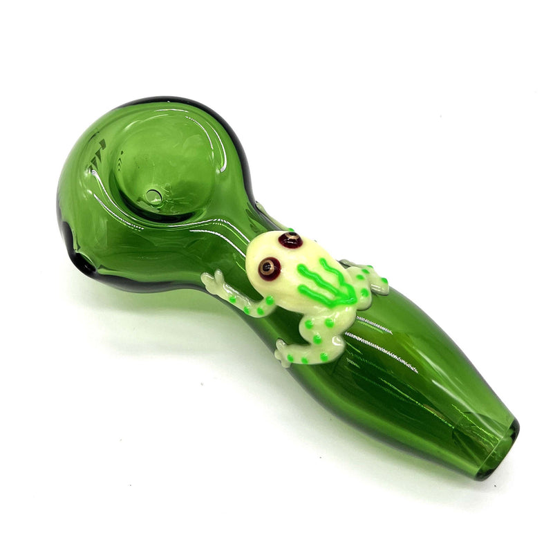 O Frog Glow In The Dark Glass Smoking Spoon Hand Pipe