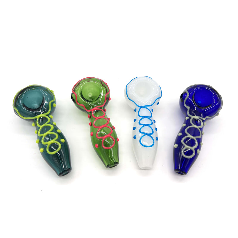 O Glow In The Dark Glass Smoking Spoon Hand Pipe