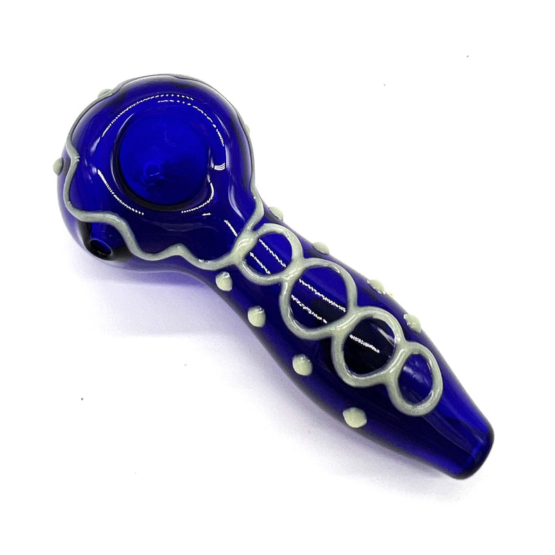 O Glow In The Dark Glass Smoking Spoon Hand Pipe