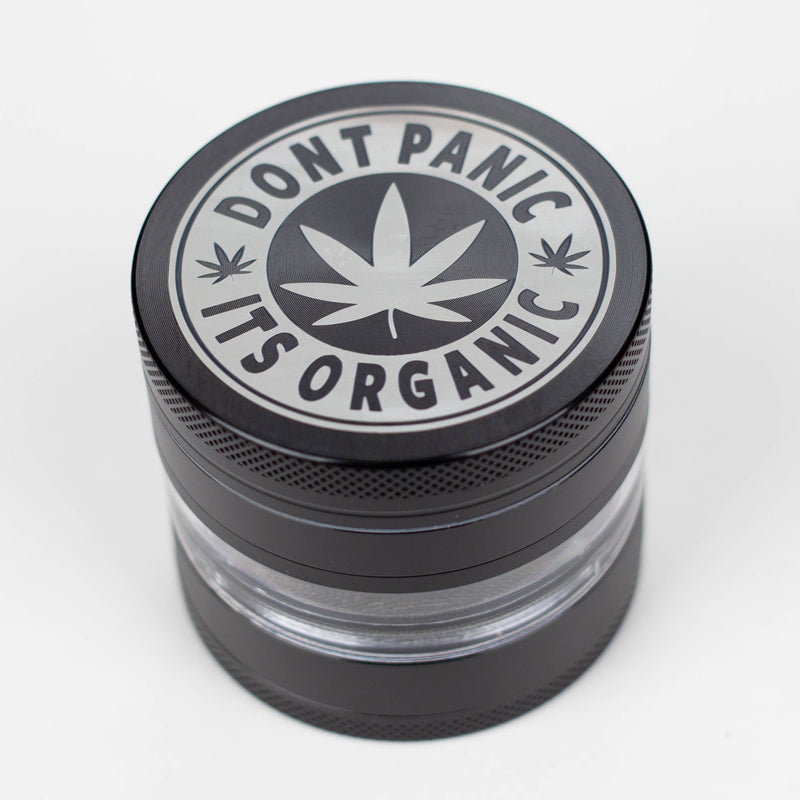 O Heavy Duty Large "Don't Panic It's Organic" 4 Parts Weed Grinder Engraved in Canada Design