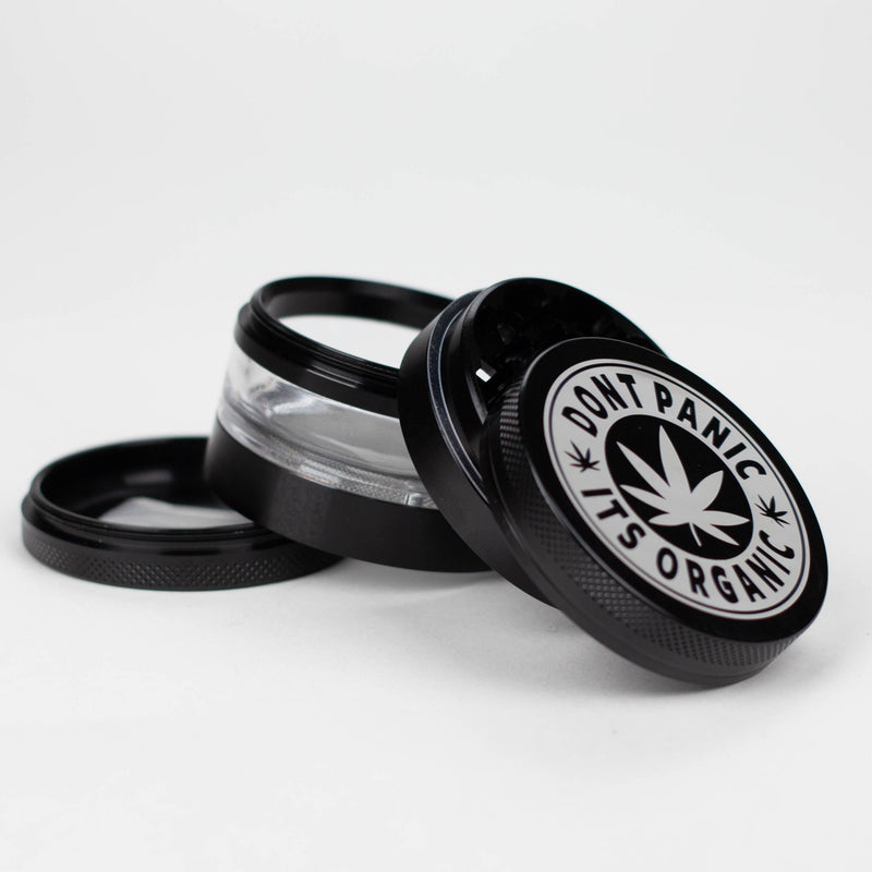 O Heavy Duty Large "Don't Panic It's Organic" 4 Parts Weed Grinder Engraved in Canada Design