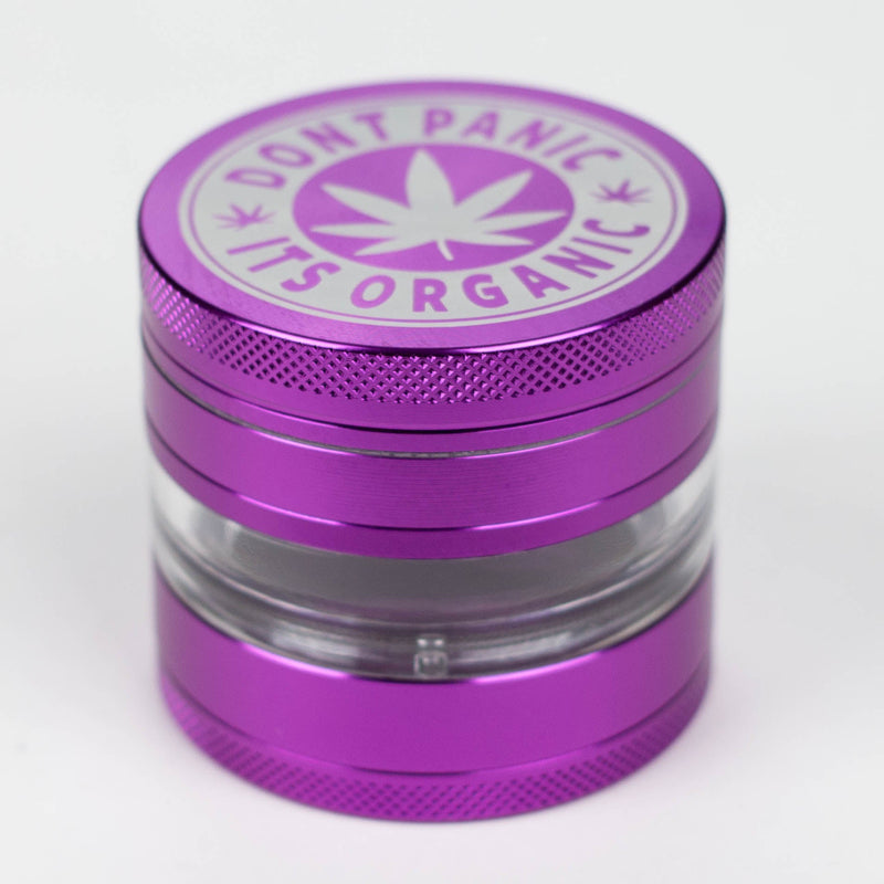 O Heavy Duty Large "Don't Panic It's Organic" 4 Parts Weed Grinder Engraved in Canada Design