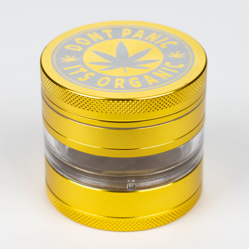 O Heavy Duty Large "Don't Panic It's Organic" 4 Parts Weed Grinder Engraved in Canada Design