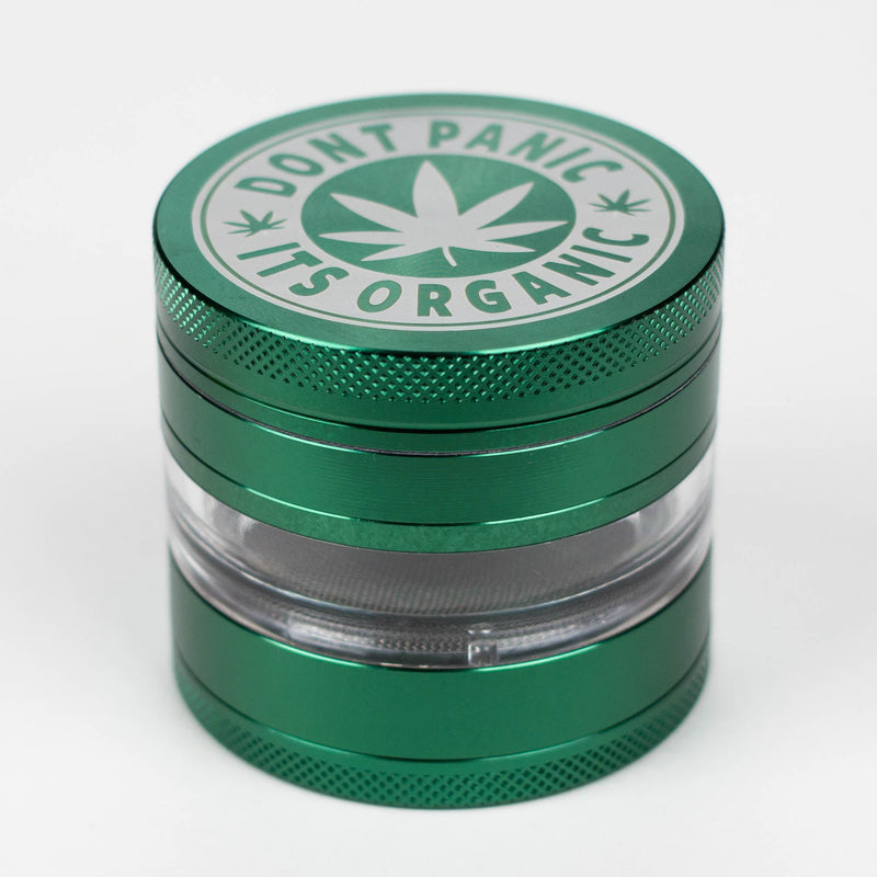 O Heavy Duty Large "Don't Panic It's Organic" 4 Parts Weed Grinder Engraved in Canada Design