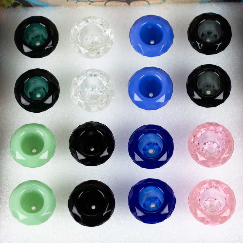 O Genie | 14 mm Diamond shape Glass Bowl Box of 16 [Bowl2-14]