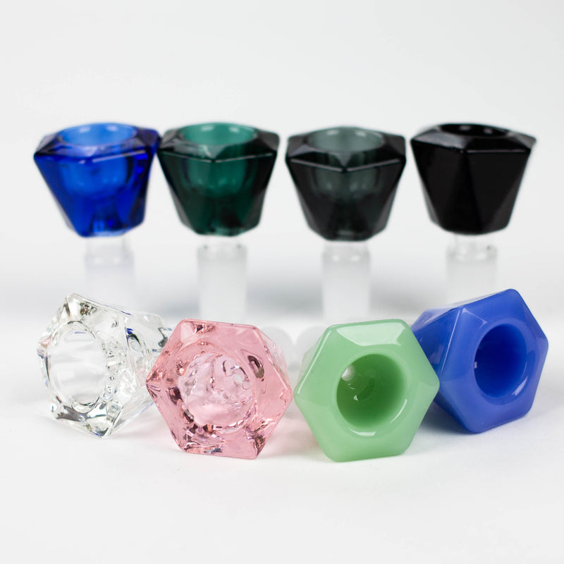 O Genie | 14 mm Diamond shape Glass Bowl Box of 16 [Bowl6-14]