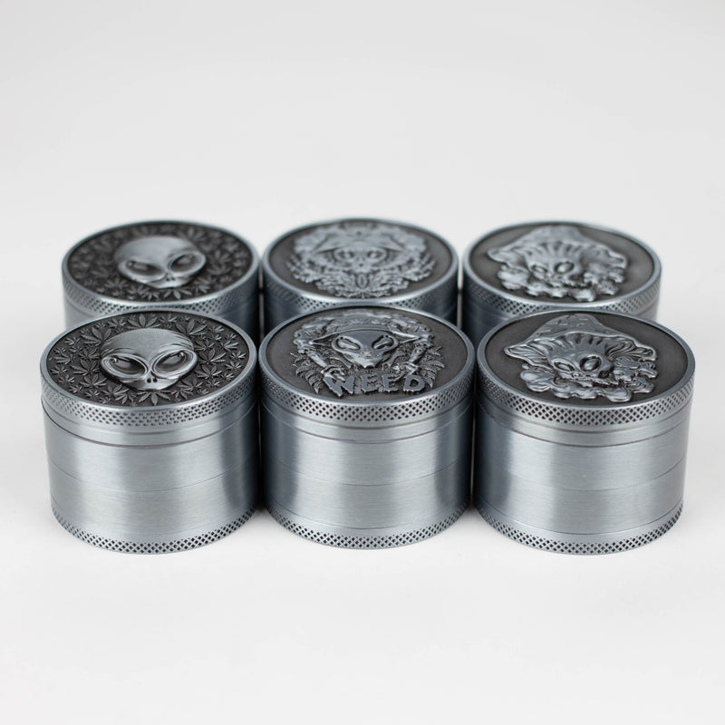 O 2" Metal Grinder 4 Layers with Alien Design Box of 12