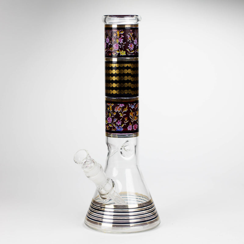 O 12" Royal Conical assorted design glass bong