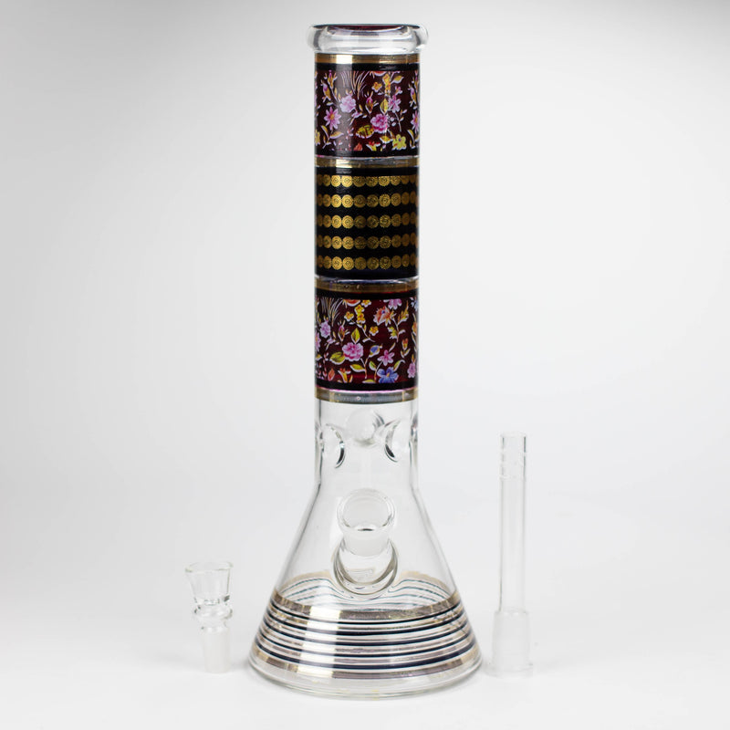 O 12" Royal Conical assorted design glass bong