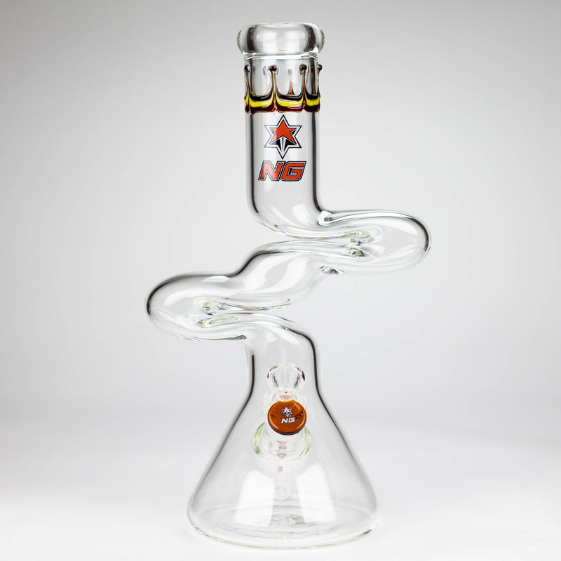 NG | 14 inch ZIg-Zag Beaker Bong [G101] Glass Bong High-End Brands Glass Red
