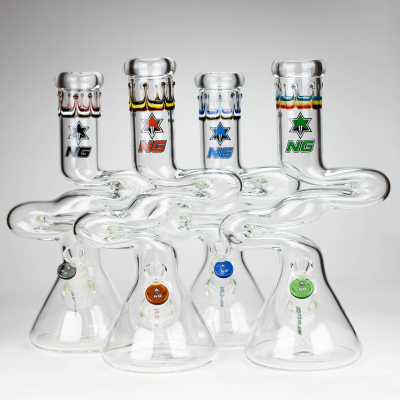 NG | 14 inch ZIg-Zag Beaker Bong [G101] Glass Bong High-End Brands Glass