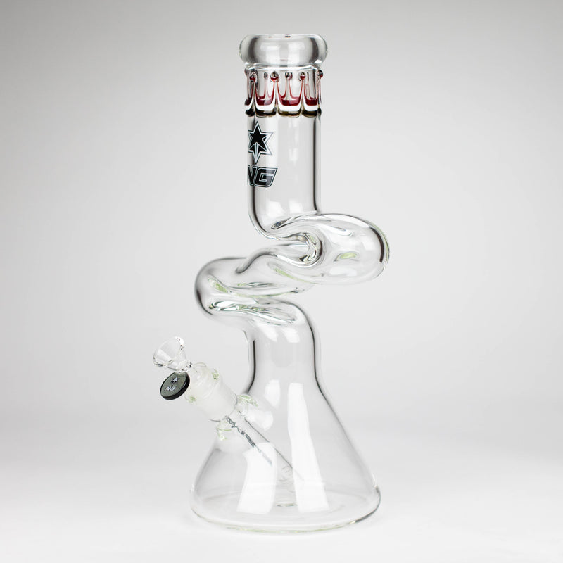 NG | 14 inch ZIg-Zag Beaker Bong [G101] Glass Bong High-End Brands Glass