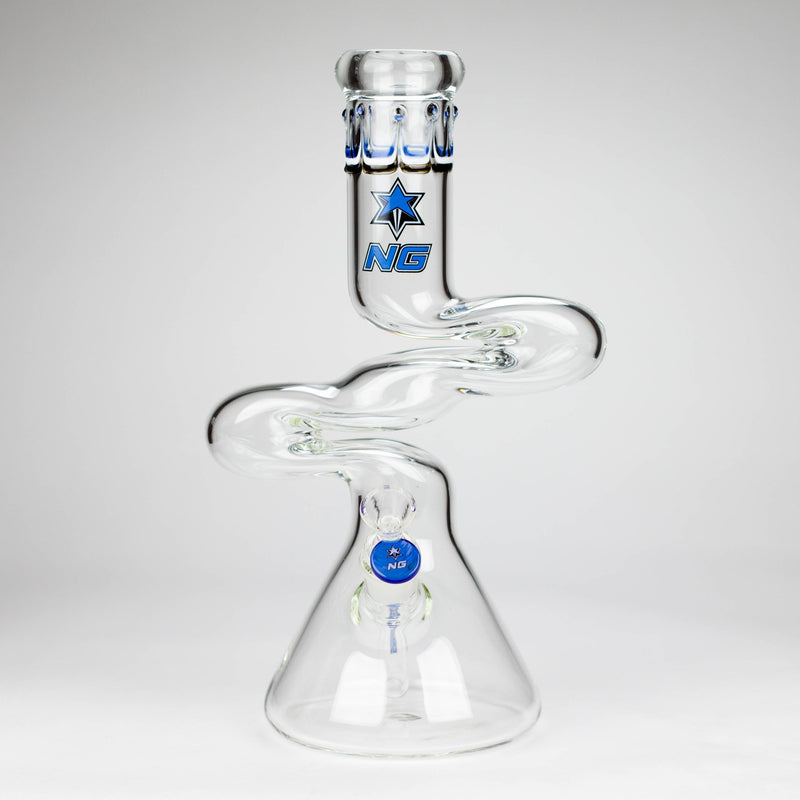 NG | 14 inch ZIg-Zag Beaker Bong [G101] Glass Bong High-End Brands Glass Blue