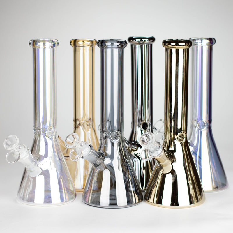 O 10" Electroplate Glass Bong Assorted Colour