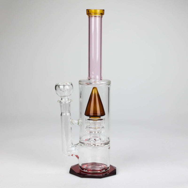 O 10" diamond cut stemless glass water pipe