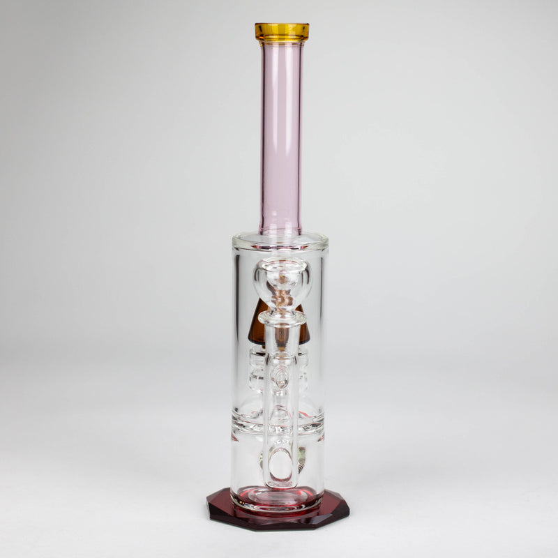 O 10" diamond cut stemless glass water pipe