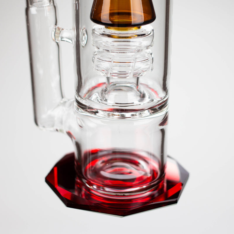 O 10" diamond cut stemless glass water pipe