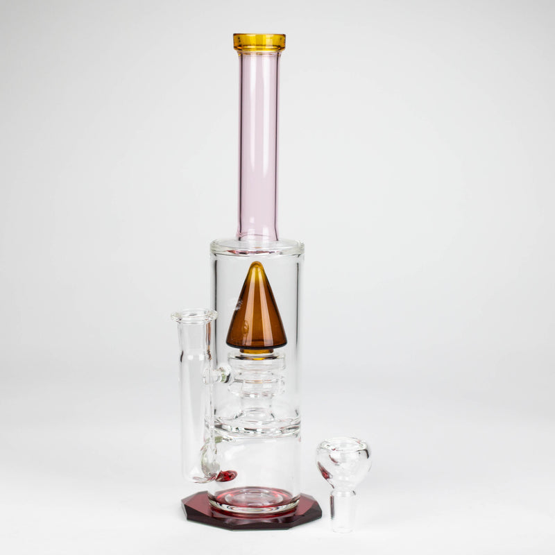 O 10" diamond cut stemless glass water pipe