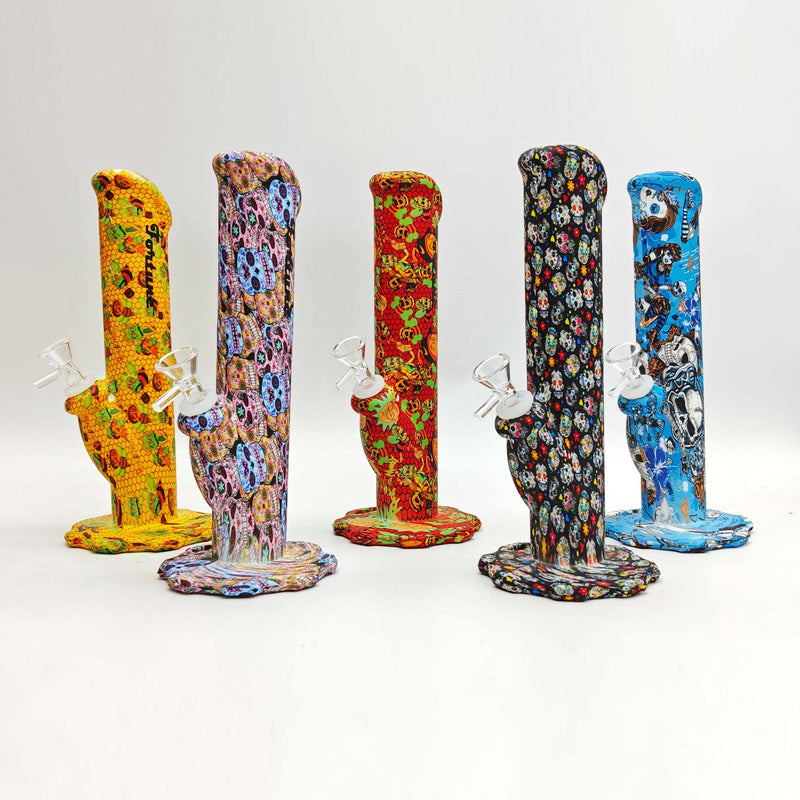 O Fortune | 10" Hydrographic Silicone Waterpipe-Assorted [SP1010P]