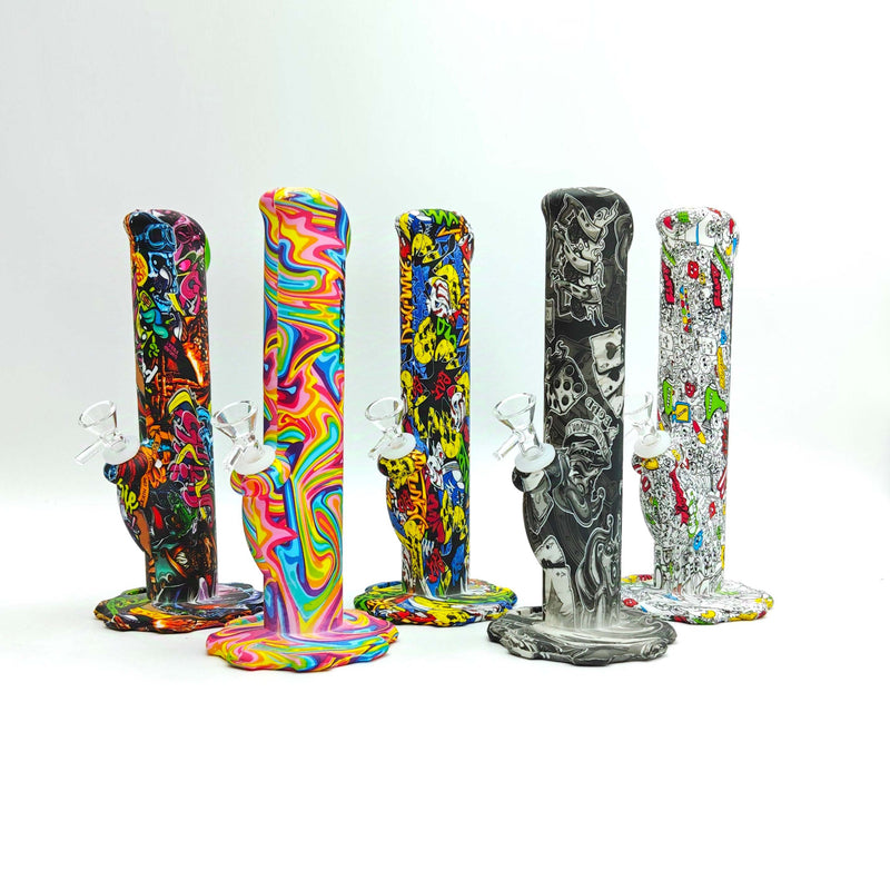 O Fortune | 10" Hydrographic Silicone Waterpipe-Assorted [SP1010P]