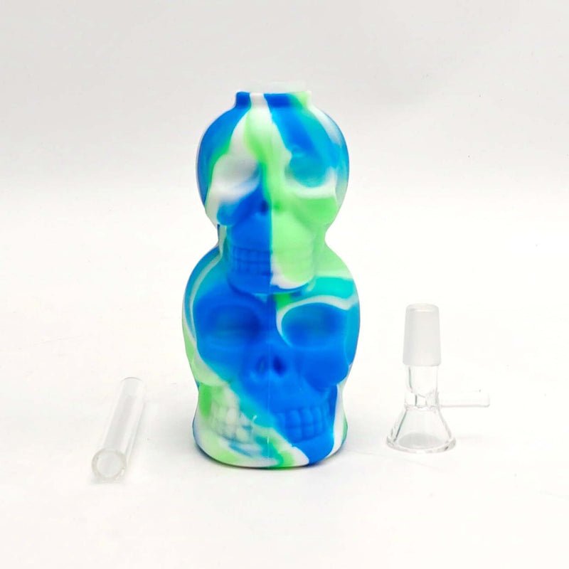 O 6" Double Skull Silicone Water Pipe