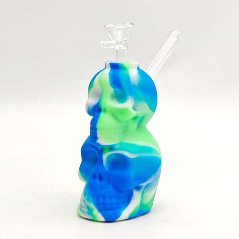 O 6" Double Skull Silicone Water Pipe