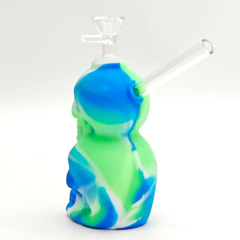 O 6" Double Skull Silicone Water Pipe