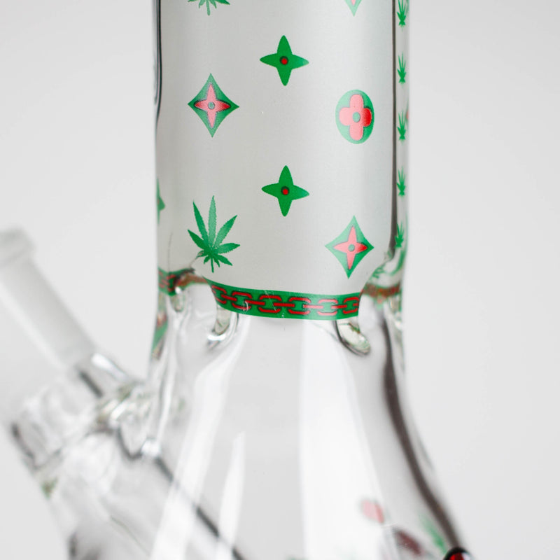 O 10" Glass Bong With Sugar Skull  Design