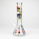 Z10" Glow in the dark Glass Bong With Mushroom Skull Design Glass Bong 777 Smoke