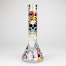 Z10" Glow in the dark Glass Bong With Mushroom Skull Design Glass Bong 777 Smoke Design1