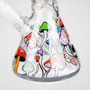 Z10" Glow in the dark Glass Bong With Mushroom Skull Design Glass Bong 777 Smoke