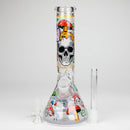 Z10" Glow in the dark Glass Bong With Mushroom Skull Design Glass Bong 777 Smoke