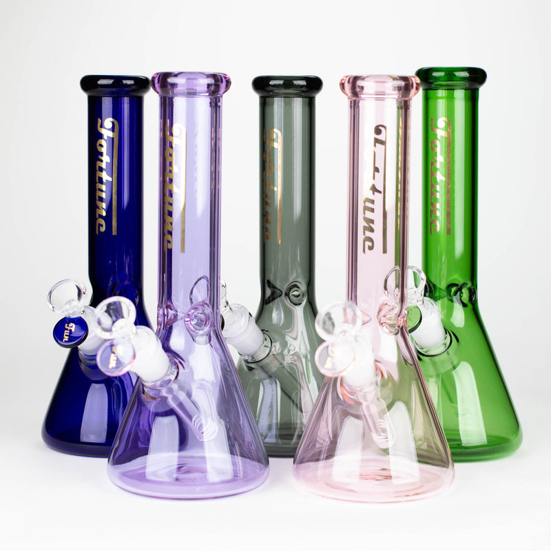 O 10"  4mm Coloured Glass Bong Assorted Colour